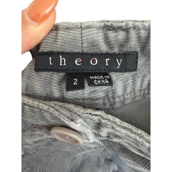 THEORY Women's Gray Corduroy Skinny Pants Size 2 - Picture 3 of 10